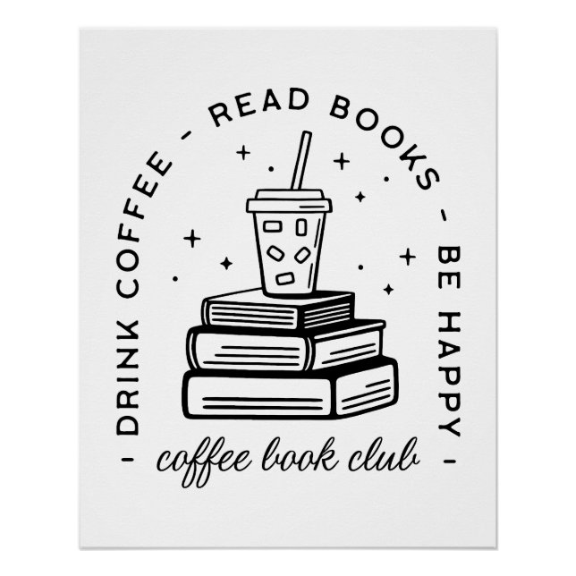 Póster Livros e bares de café (Frente)