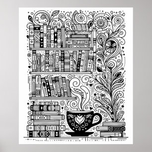 Poster Livros E Café Cor-Me Do Pordão 2