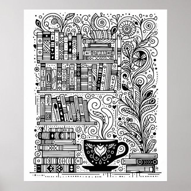 Poster Livros E Café Cor-Me Do Pordão 2 (Frente)