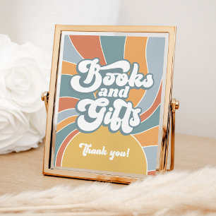 Poster Livros e presentes Chá de fraldas brilhante