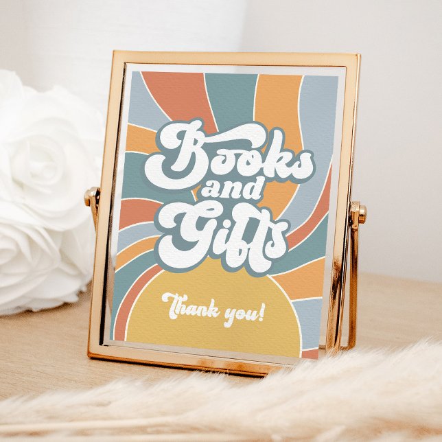 Poster Livros e presentes Chá de fraldas brilhante (Criador carregado)