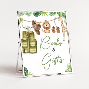 Poster Livros e presentes de animais da selva de Safari t