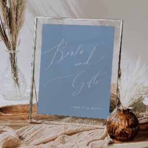 Poster Livros e presentes de Chá de fraldas azul com chiq