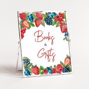 Poster Livros e presentes de Chá de fraldas Berry Sweet