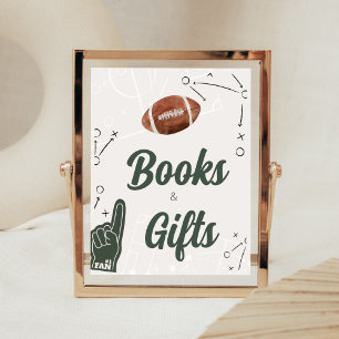 Poster Livros e presentes de Chá de fraldas de futebol