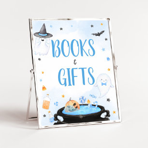 Poster Livros e presentes de Chá de fraldas de Halloween