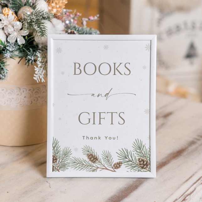 Poster Livros e presentes de Chá de fraldas de inverno (Criador carregado)