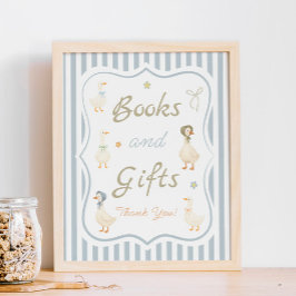 Poster Livros e presentes de Chá de fraldas de Mães Gansa