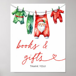 Poster Livros e presentes de Chá de fraldas de Papais noe