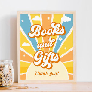 Poster Livros e presentes de Chá de fraldas sunshine