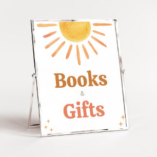 Poster Livros e presentes de Chás de fraldas de luz solar