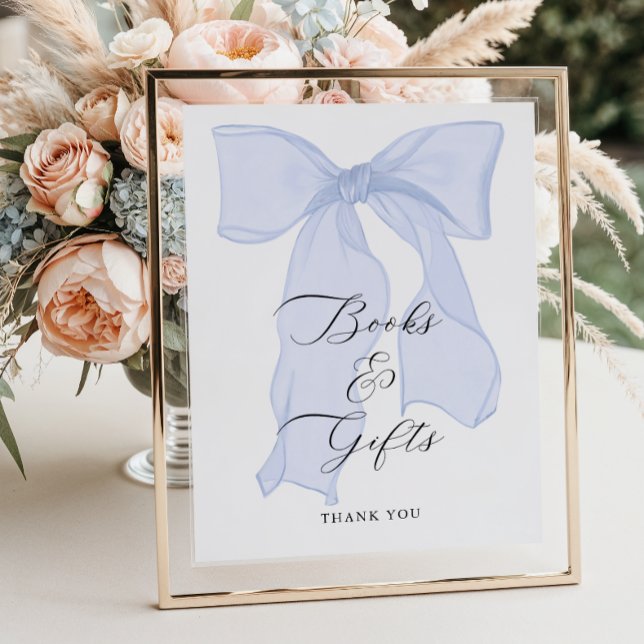 Poster Livros e presentes do Chá de fraldas Arco azul (Criador carregado)