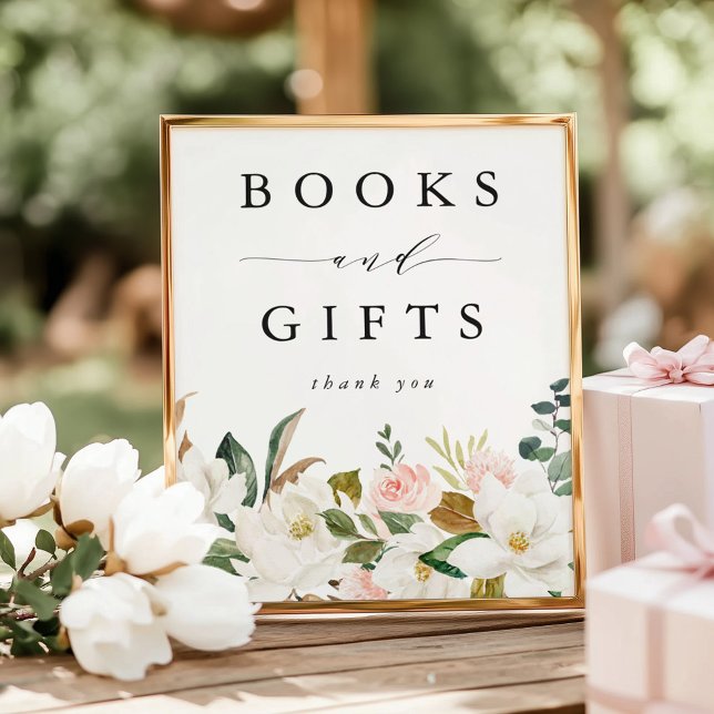 Poster Livros e presentes do Chá de fraldas Magnolias Ele (Criador carregado)