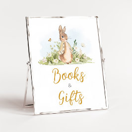 Poster Livros e presentes do Chá de fraldas Peter Rabbit
