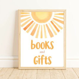 Poster Livros e presentes fazem sol colorido brilhante