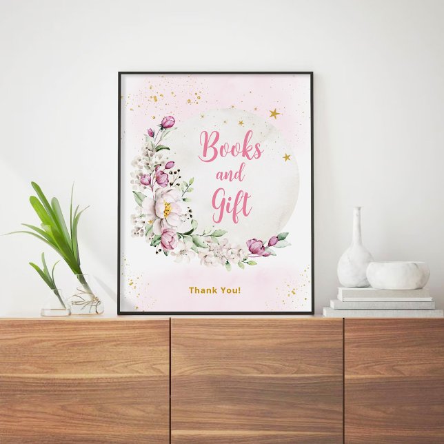 Poster Livros e Presentes Florais Rosa Lua  (Criador carregado)