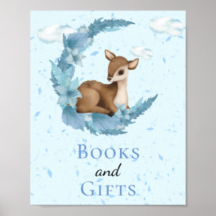 Poster Livros e presentes Lua Pequena Bambi Nuvens Azuis 