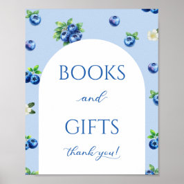 Poster Livros e Presentes para Chá de Bebê Blueberry