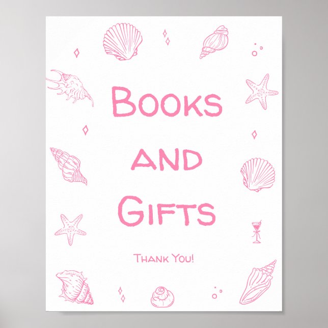 Poster Livros e Presentes para Chás de Bebê na Praia Rosa (Frente)