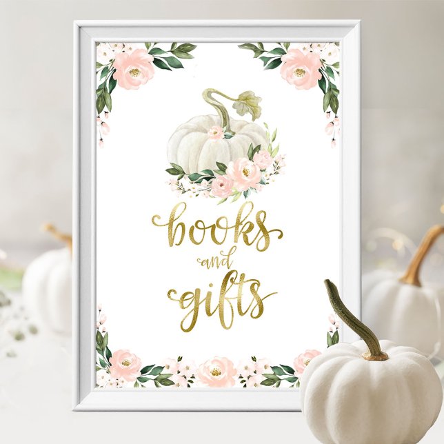 Poster Livros e Presentes Placa de Chá de Bebê Floral de  (Criador carregado)