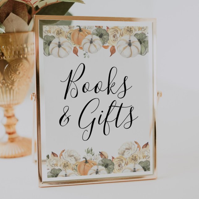 Poster Livros e presentes russos de abóbora de outono (Criador carregado)