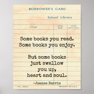 Poster Livros Engolem Joanne Harris Wall Art