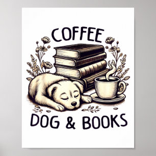 Poster Livros engraçados fofos de café cachorro amante mu