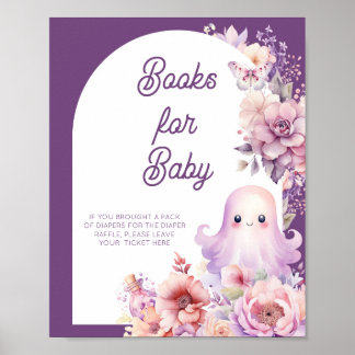Poster Livros Florais de Pequeno Boo Halloween para bebê