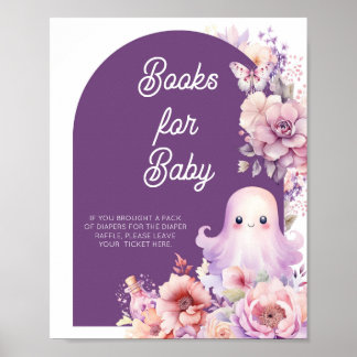Poster Livros Florais de Pequeno Boo Halloween para bebê