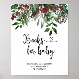 Poster Livros florais verdes e de aquarelas para bebês