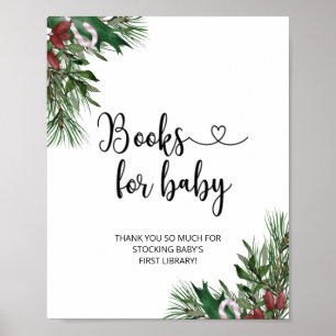 Poster Livros florais verdes e de aquarelas para bebês