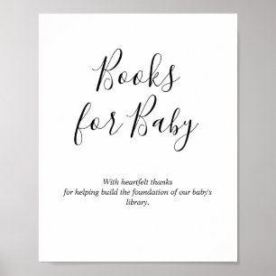 Poster Livros Minimalistas para o Cartaz de Chá de Bebê