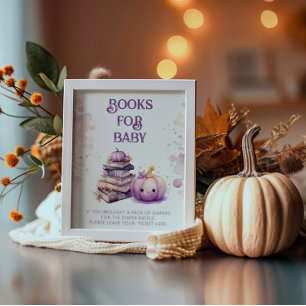 Poster Livros para Chá de fraldas de Bebê Pequena Queda d