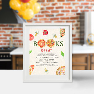 Poster Livros Para Chá de fraldas De Pizza Bebê E Pacific
