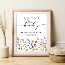 Livros para o chá de fraldas de primavera de flor 