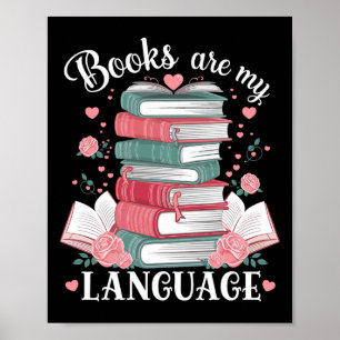 Poster Livros São Minha Linguagem De Amor Lendo Bibliotec