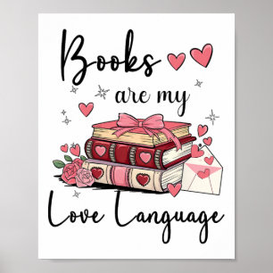 Poster Livros São Minha Linguagem De Amor Lendo Bibliotec