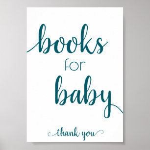 Poster Livros Simples para Bebê Gotas De Livro De Teal