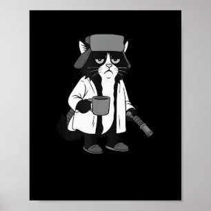 Poster Lixeira Cheia Piada de Natal de Gato Engraçado _1