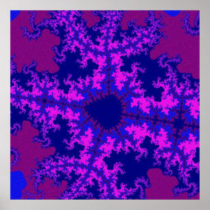 Póster Lixeira Fractal Roxa