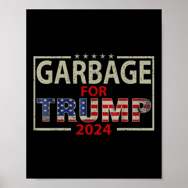 Poster Lixo Para Camisetas Trump 2024 - Trump Supporter (Frente)