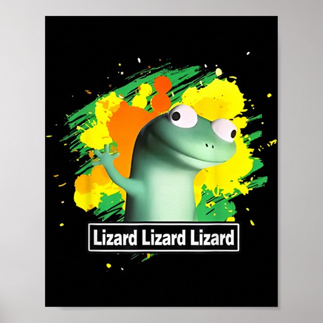 Poster Lizard Lizard Camisa Engraçado Weircore Animal (Frente)