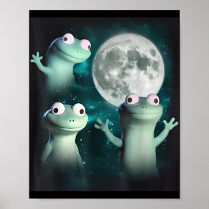 Poster Lizard Lizard Engraçado Lizard Moon Me Traindo