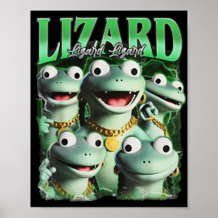 Poster Lizard Lizard Lizard Funny Meme Lizard Bootleg Wei