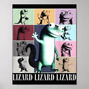 Poster Lizard Lizard Meme Vintage Engraçado