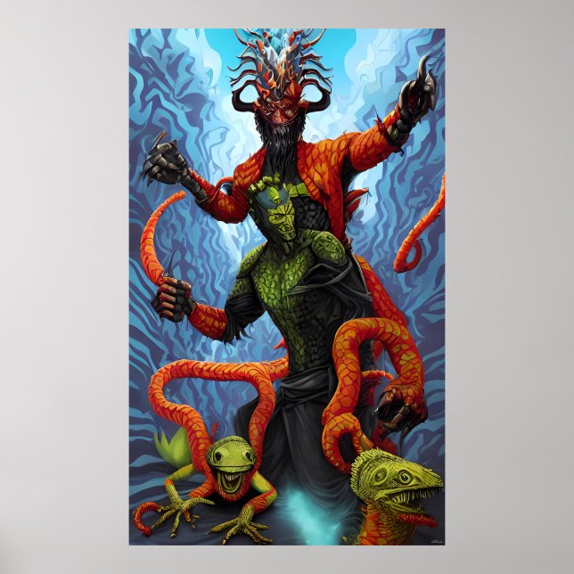 Poster Lizard Power Bonanza - Ken Gage Surreal Art (Frente)