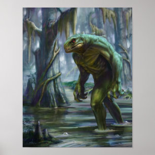 Póster Lizardman do pântano do minério de Scape