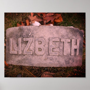 Poster Lizzie Borden Gravestone 'Lizbeth' Fall River, MÃE