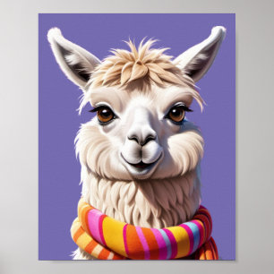Poster Llama estupefado em calor: Edição Scarf