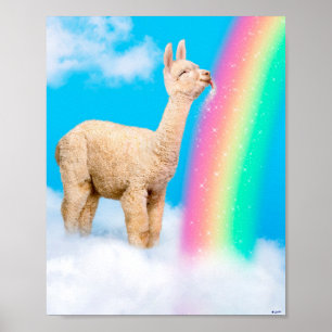Poster Llama Licitando o Arco-Íris